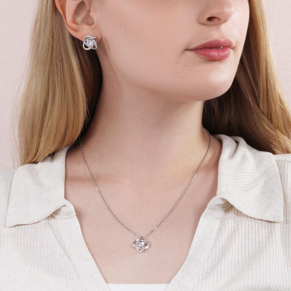 Love Knot Necklace & Earring Set – Symbol of Eternal Bond