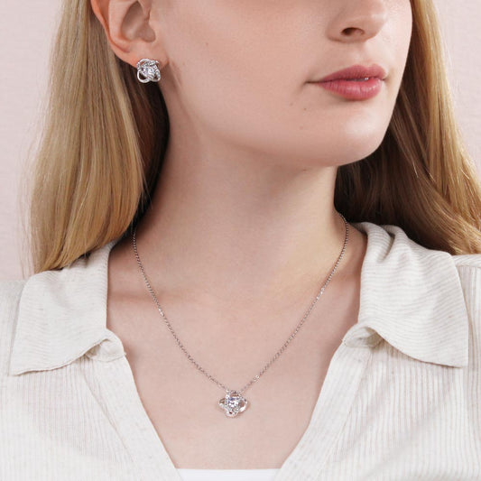 Love Knot Necklace & Earring Set – Symbol of Eternal Bond
