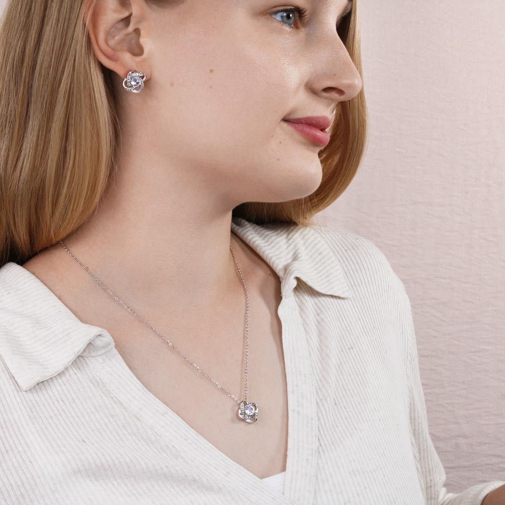 Love Knot Necklace & Earring Set – Symbol of Eternal Bond